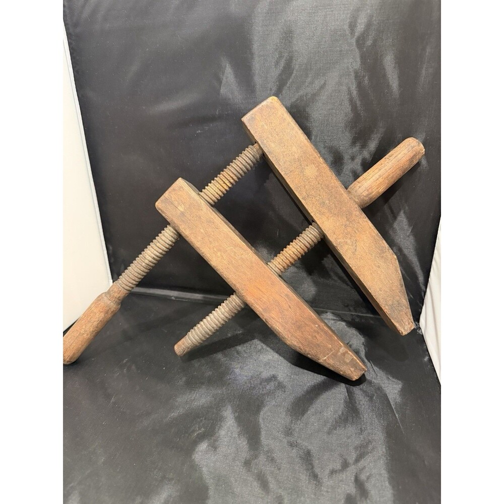 Antique Wooden Carpenter’s Screw Clamp Marked